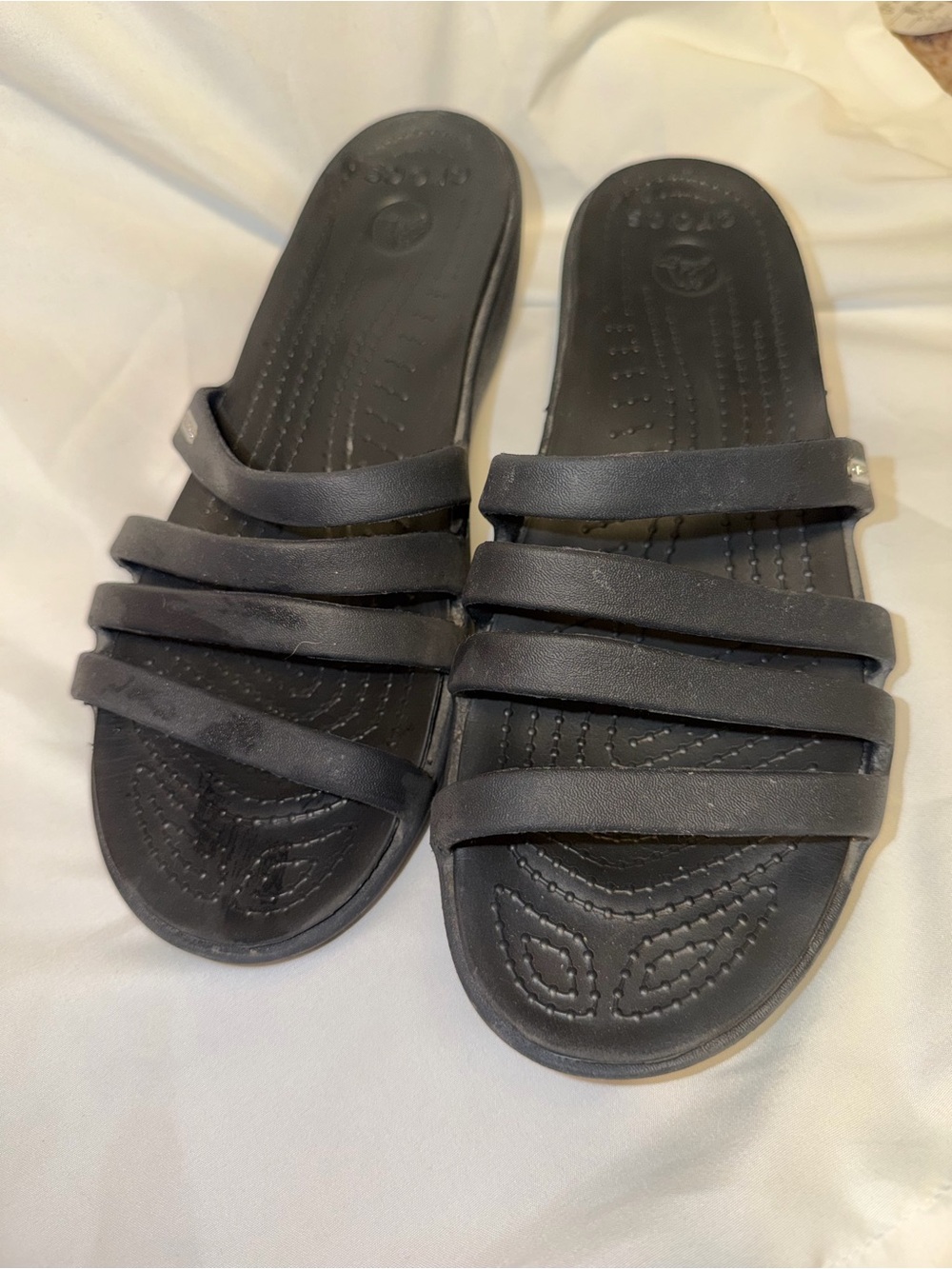 CROCS Women's Black Multi-Strap Slide Sandals